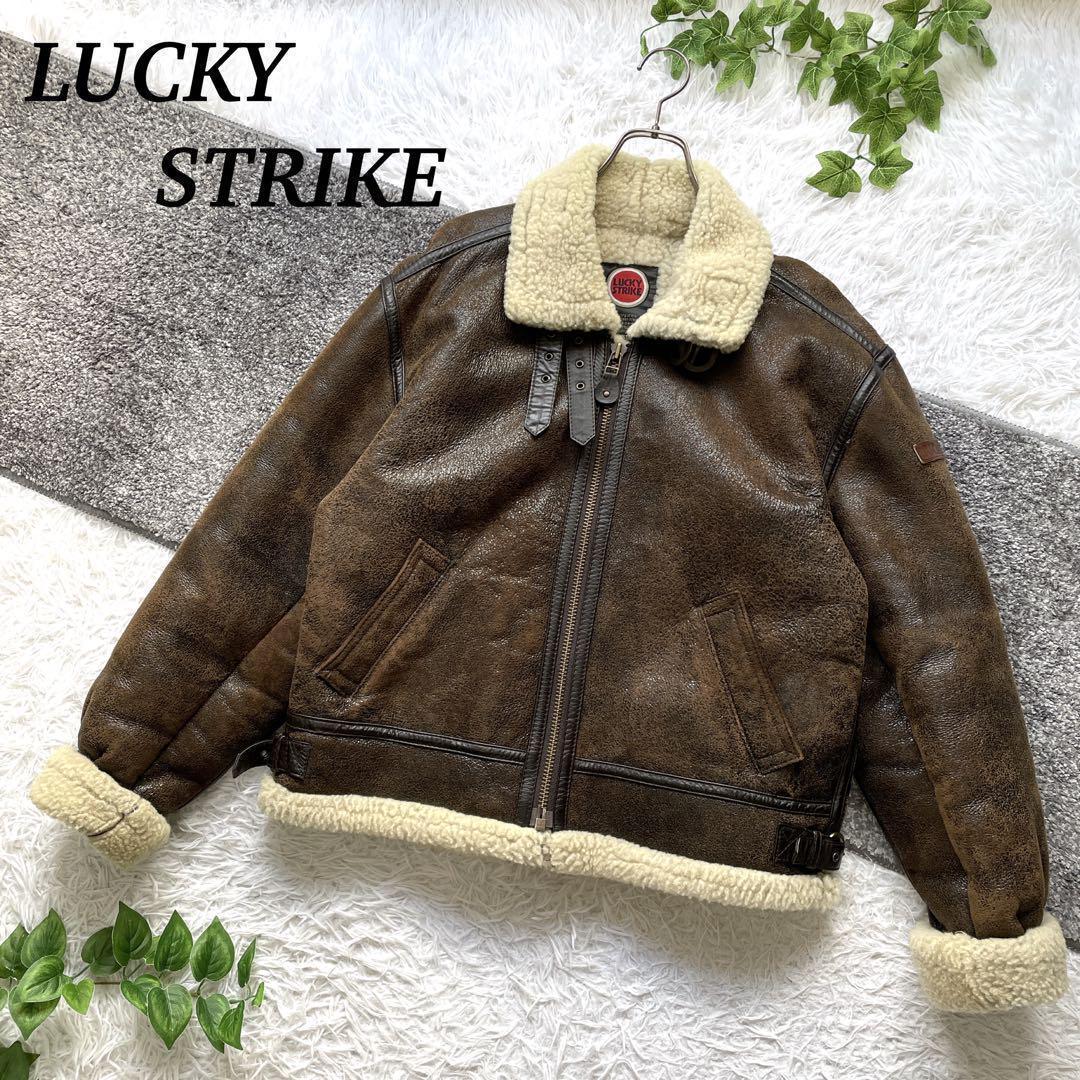 希少 ラッキーストライク B-3 ボアムートンジャケット レザー