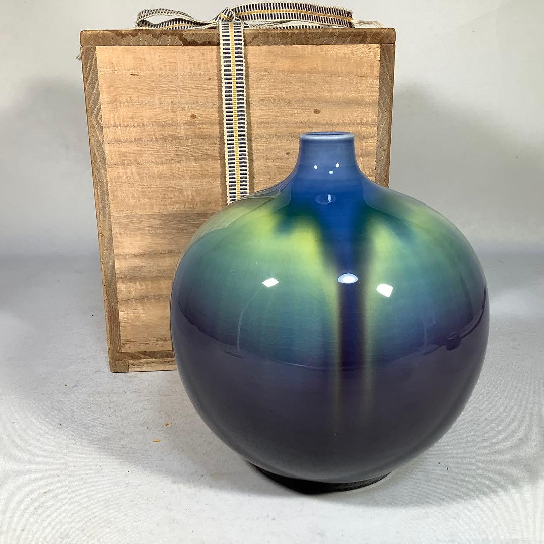 九谷焼　壺　徳田八十吉　現代作家　2 二代徳田八十吉 作『古九谷敬慕 捻瓢形徳利 一対』 買取価格相場｜骨董