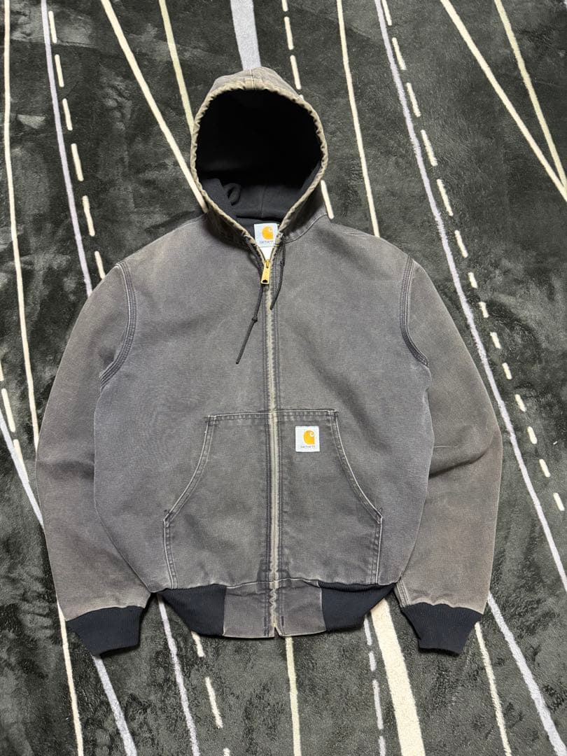 ‼️希少 90sフェード カーハート アクティブジャケットJ03ブラックUSA製 90年代 USA製 Carhartt カーハート アクティブジャケット ダック