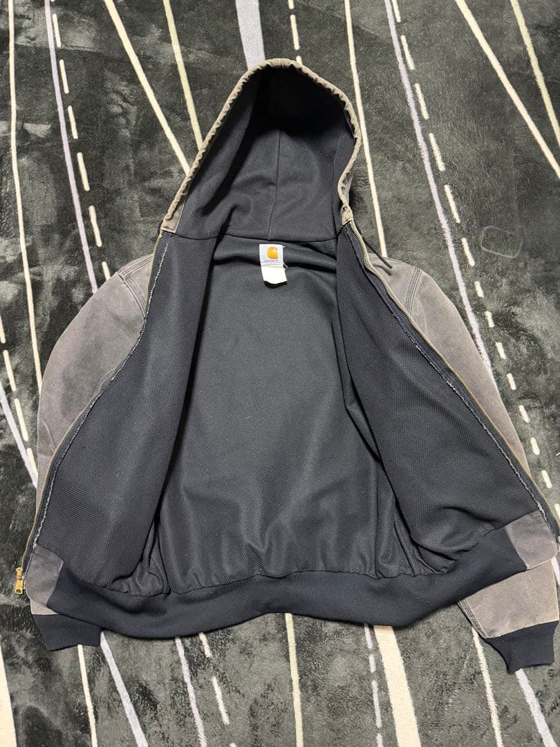 希少 90sフェード カーハート アクティブジャケットJ03ブラックUSA製