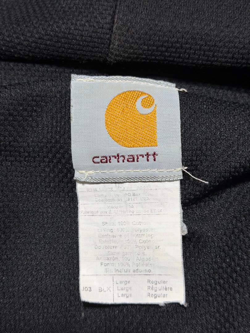 希少 90sフェード カーハート アクティブジャケットJ03ブラックUSA製