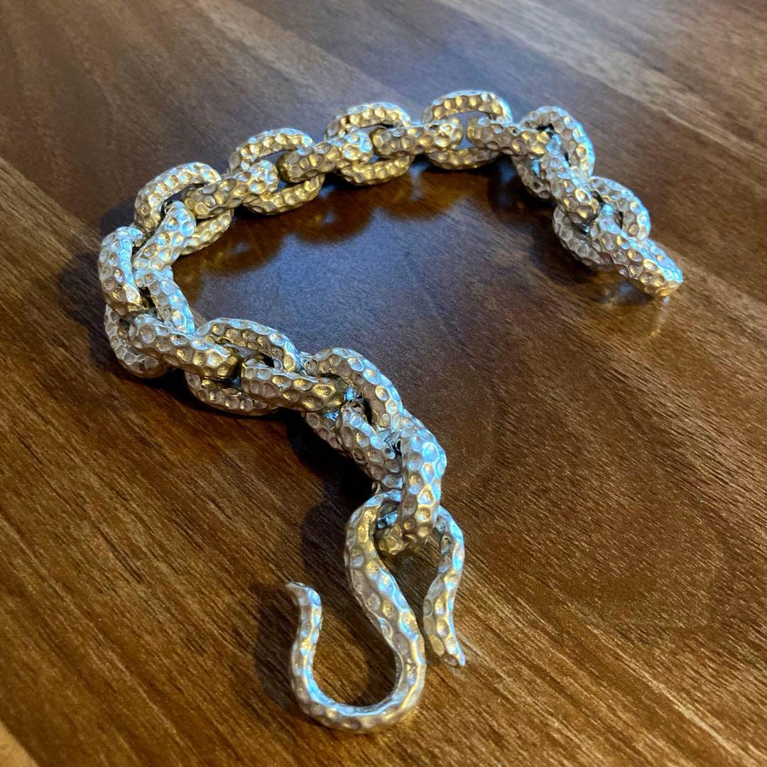 ヘビーケーブル　ブレスレット　925メキシカンジュエリー風　レトロ　シルバー