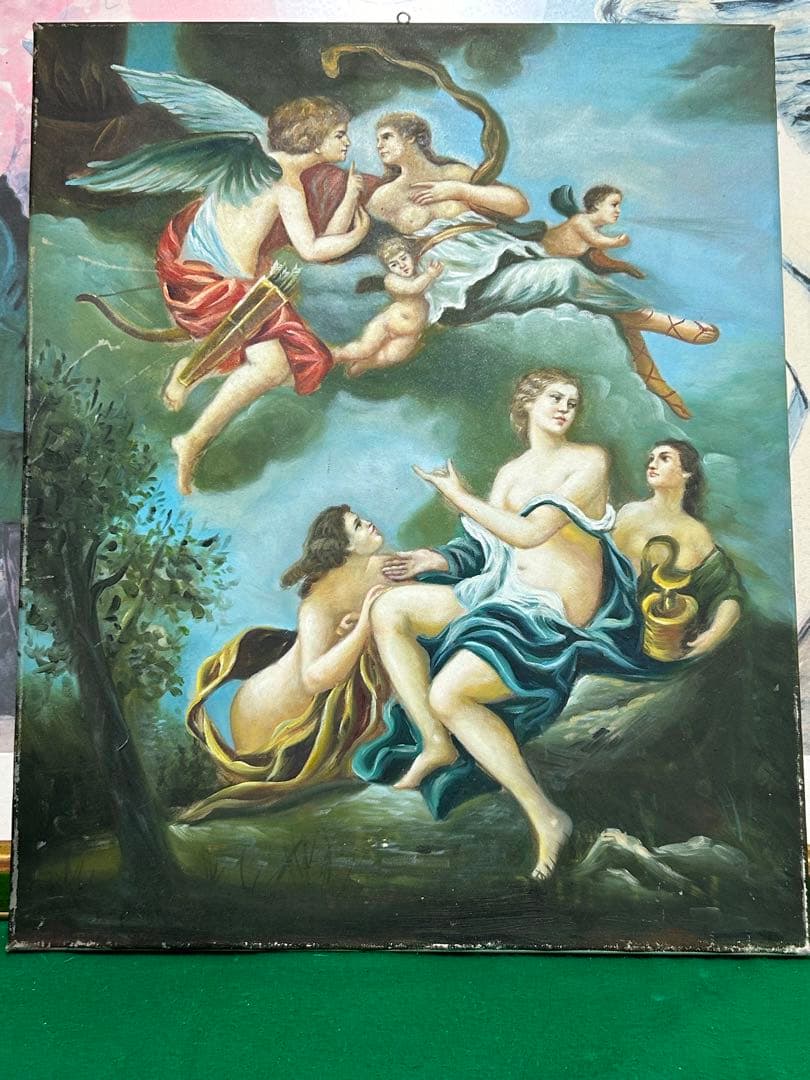 ベルリンの風の天使　油絵キャンパスの壁飾り