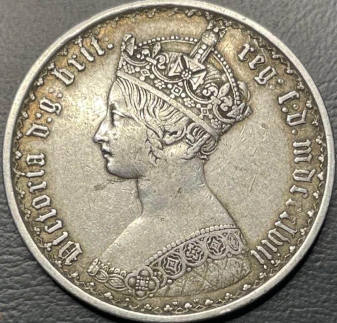 モ*ン様 1858年 英国　ビクトリア　ゴシックフローリン銀貨2 シリング　ハイ image_3f5d4c21-5d28-45e2-bafc-