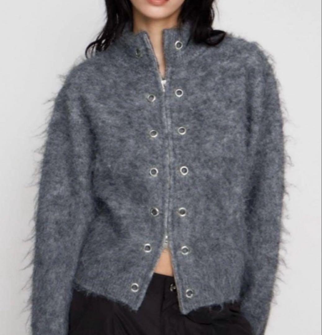 ラグアジェム ZIP SIDE EYELET ニット