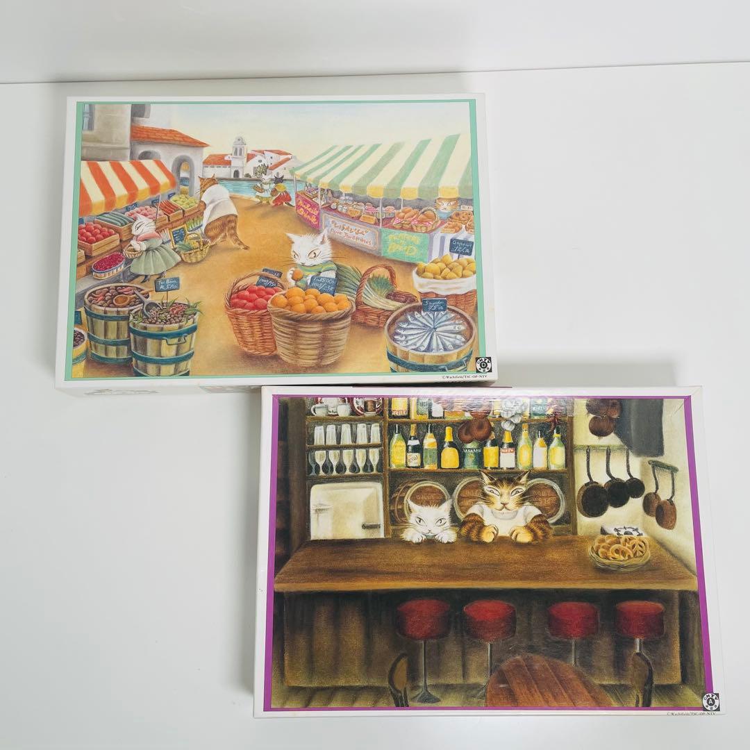 【希少】 ヨーヨーの猫つまみ パズル 『市場で買い物』 『海猫亭』 やのまん