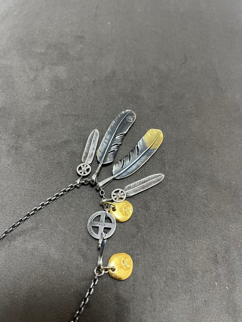 羽根モチーフ ネックレス シルバー ゴールド値下げ中