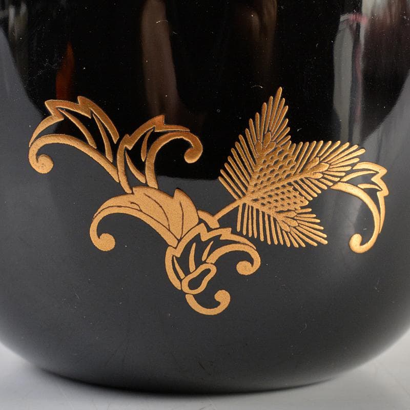 加賀蒔絵師 渡辺松悦作 松唐草蒔絵 大棗 堀内宗完(兼中斎)極め箱