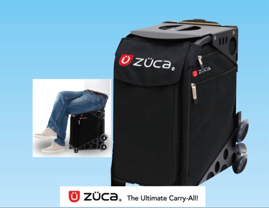 美品　ZÜCA 黒 キャリーカート　座れる