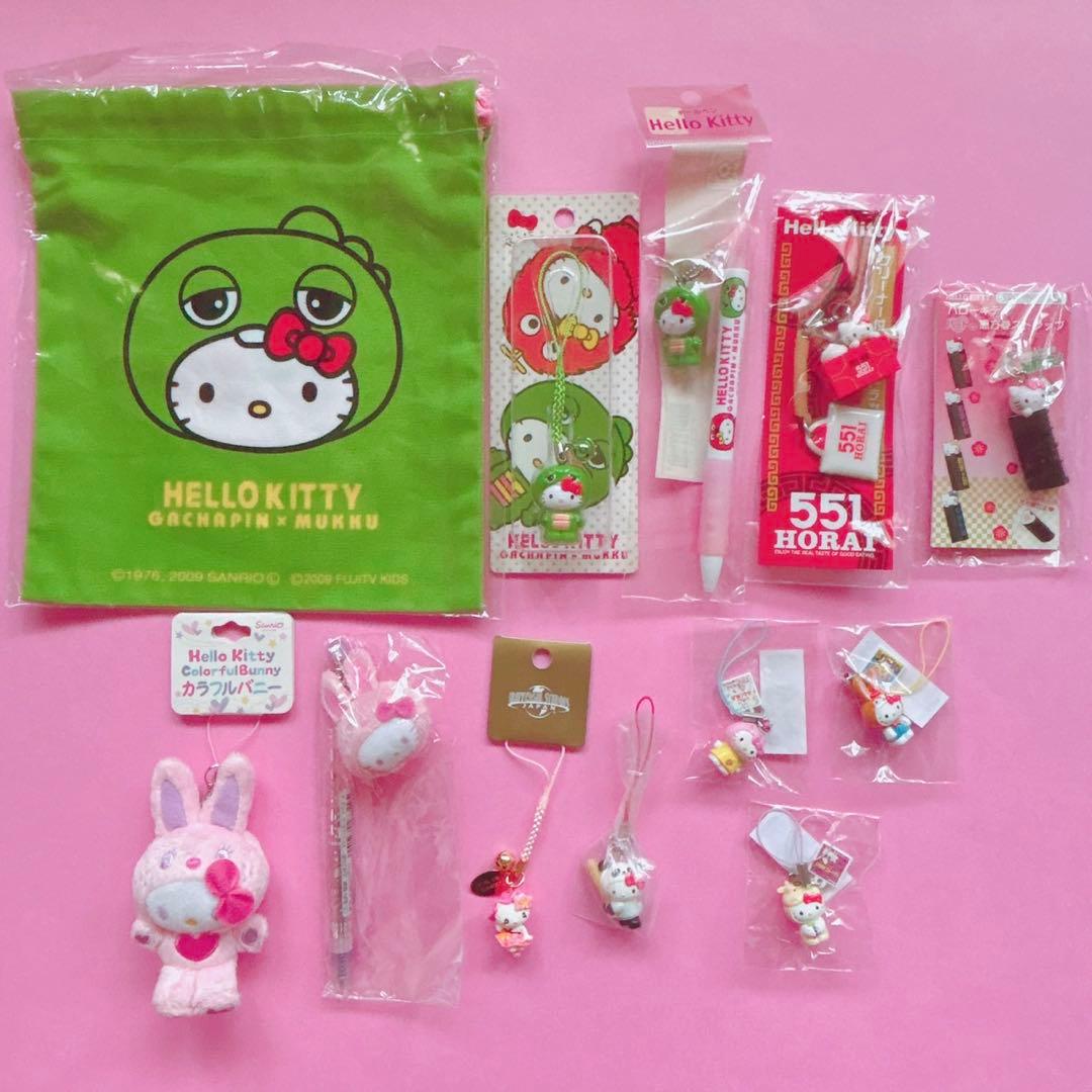 ♡キティ 根付け ストラップ ボールペン ユニバーサル USJ いちごミルク風呂 USJ】ハートいっぱいのラブリーなハローキティのグッズが登場
