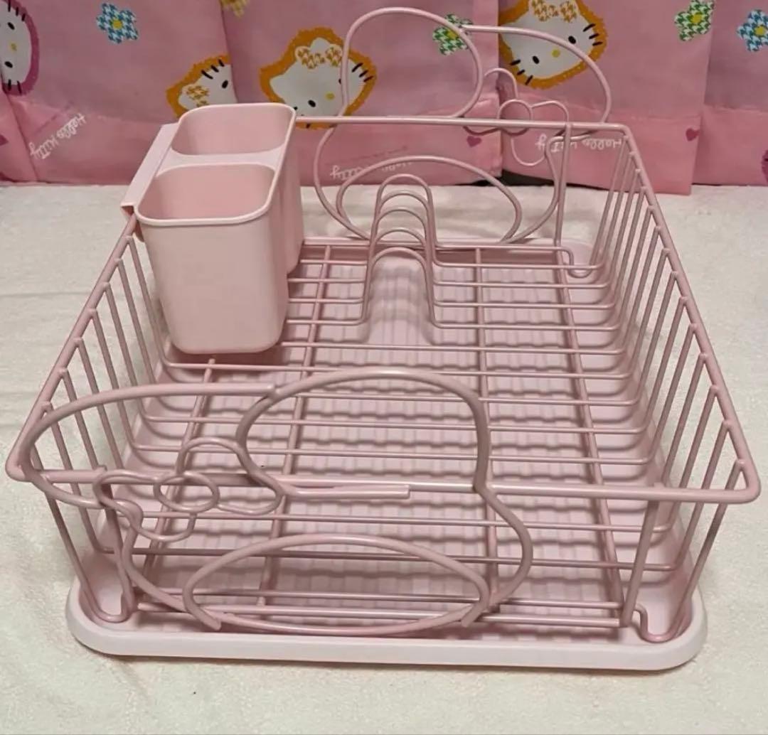 新品 マイメロ 水切りカゴ キッチン 食器洗い 小物入れ 収納 キティ