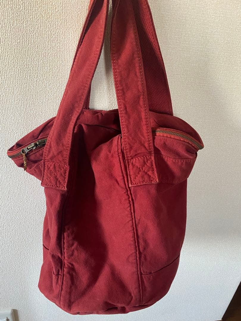 KAPITAL キャピタル ロゴキャンバストート レッド ヴィンテージ風