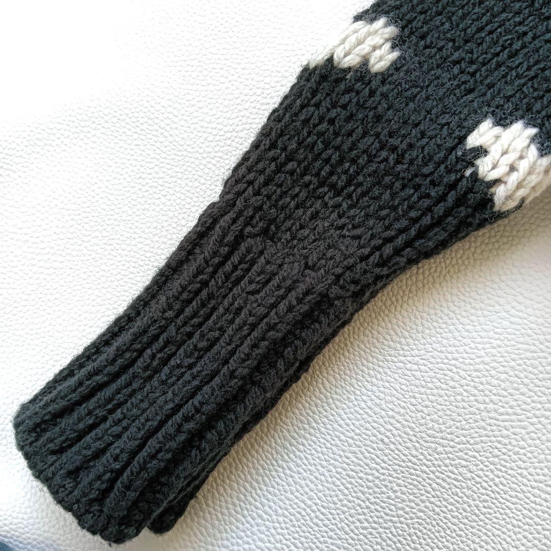 美品✨《ンニット》24aw ハートパターンニット黒セーター ウール混 近年モデル