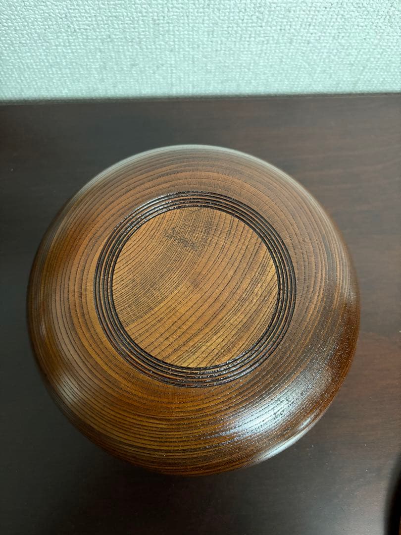 木製 漆器 拭き漆 蓋付き菓子器 日本製 作家物