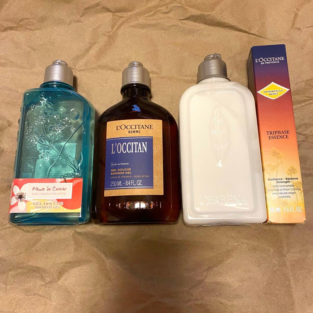 ロクシタン　4点セット　シャワージェル　ボディミルク　トリプルエッセンス　美容液