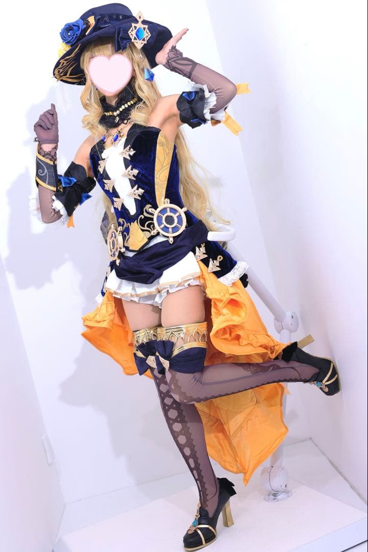 【三分妄想製】原神ナヴィア／コスプレ衣装一式(衣装M/ウィッグ/靴)
