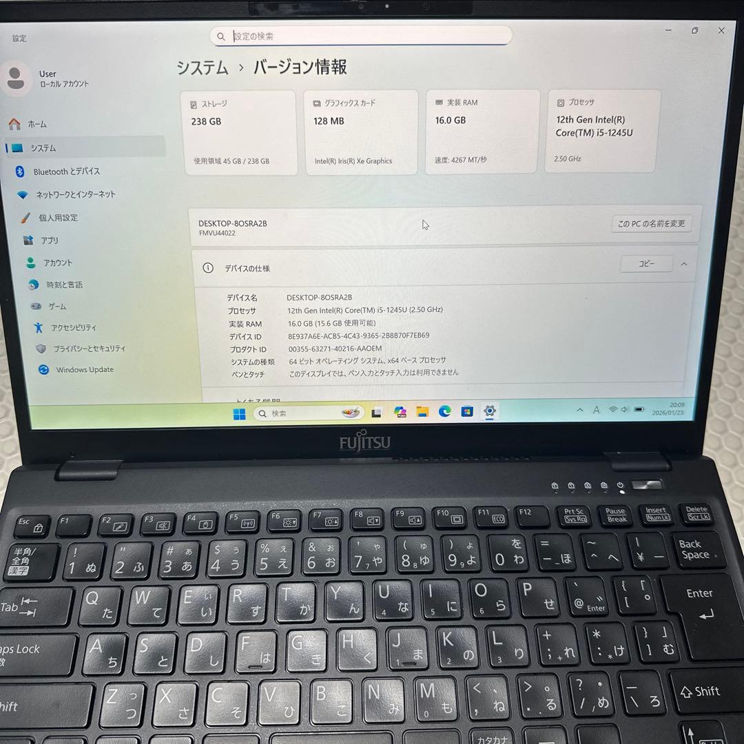 富士通U9312/I5-12世代/16G/256G SSD/13.3FHD - メルカリ