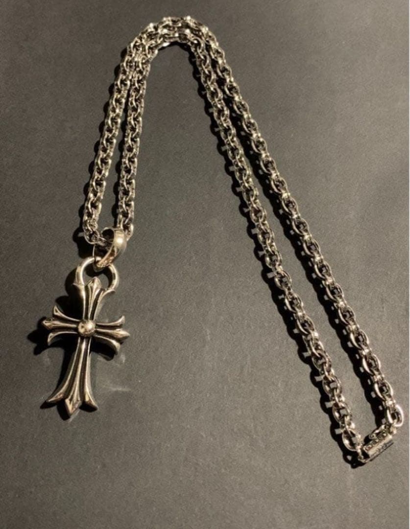ペーパーチェーン　クロスペンダントネックレス 50㎝