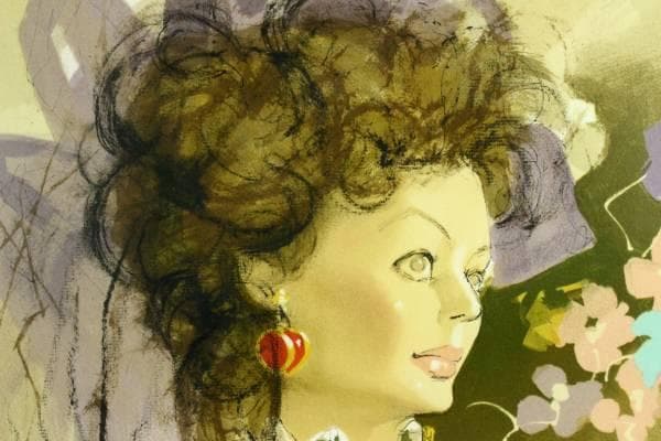 宮永岳彦 「黒い衣裳」 リトグラフ 直筆サイン 一枚の繪 タトウ箱