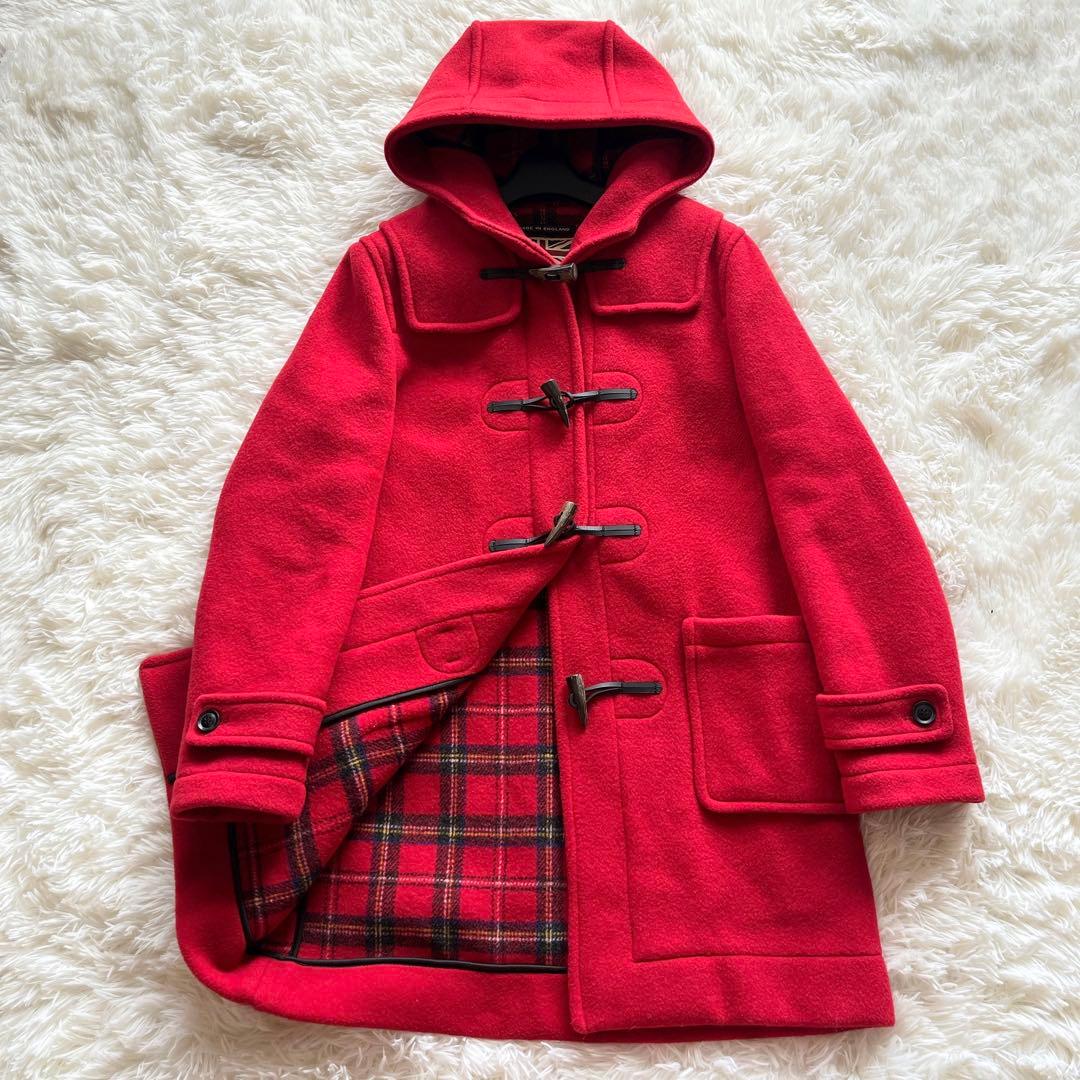 極美品　ロンドントラディション ダッフルコート 赤　イギリス製　チェック