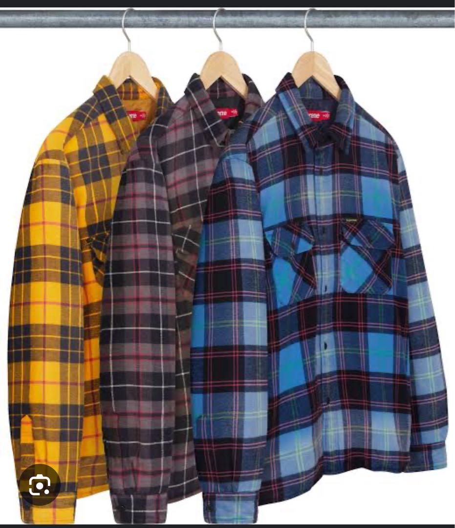 supreme quilted plaid shirt美品