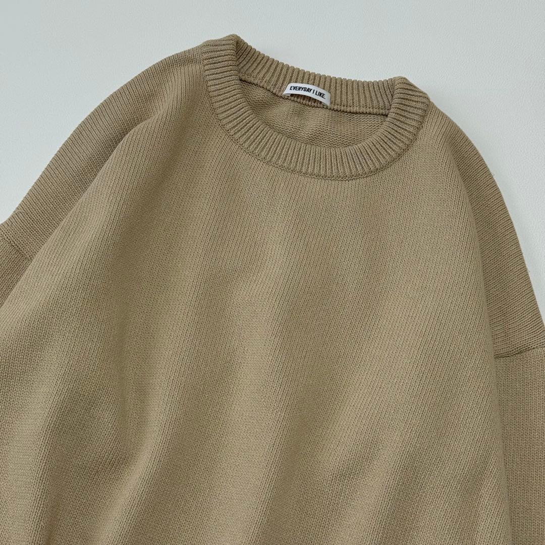 エブリデイアイライク クルーネックニット ミドルゲージ