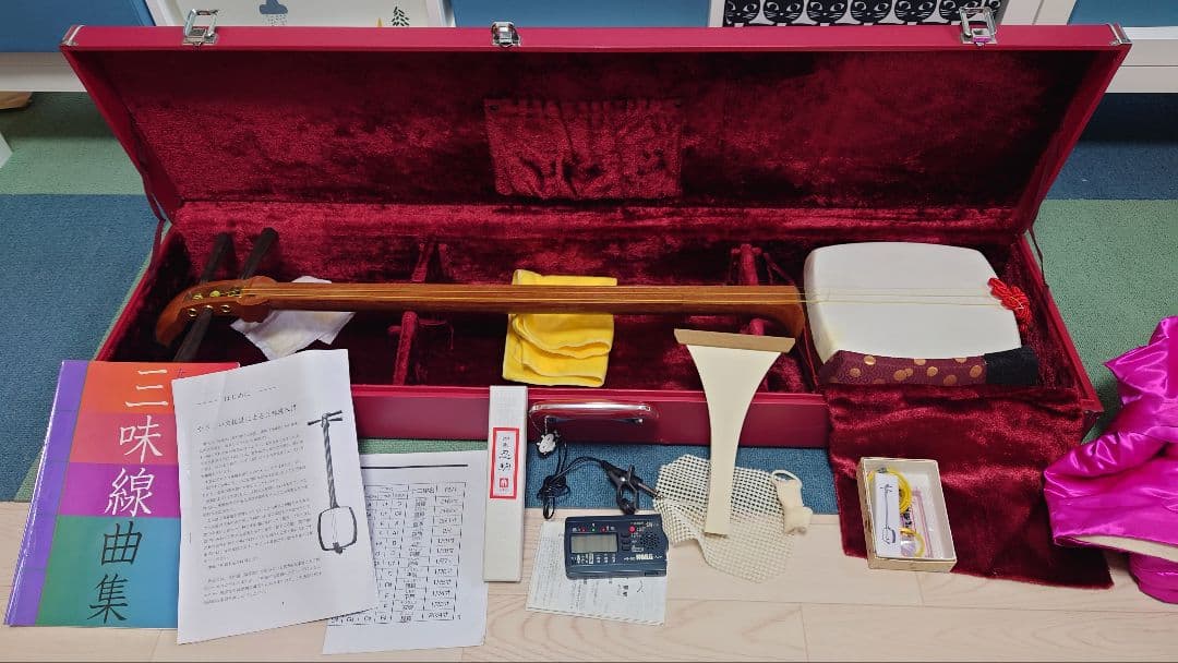 三味線 和楽器 弦楽器 本体 ハードケース 付属品付