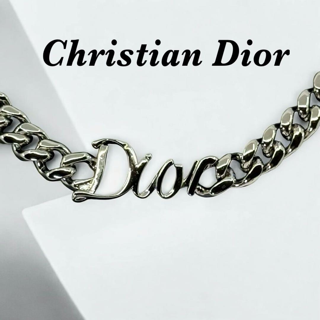 【新品同様】ディオール　現行　ribbon チェーンリンク　ネックレス　ロゴ