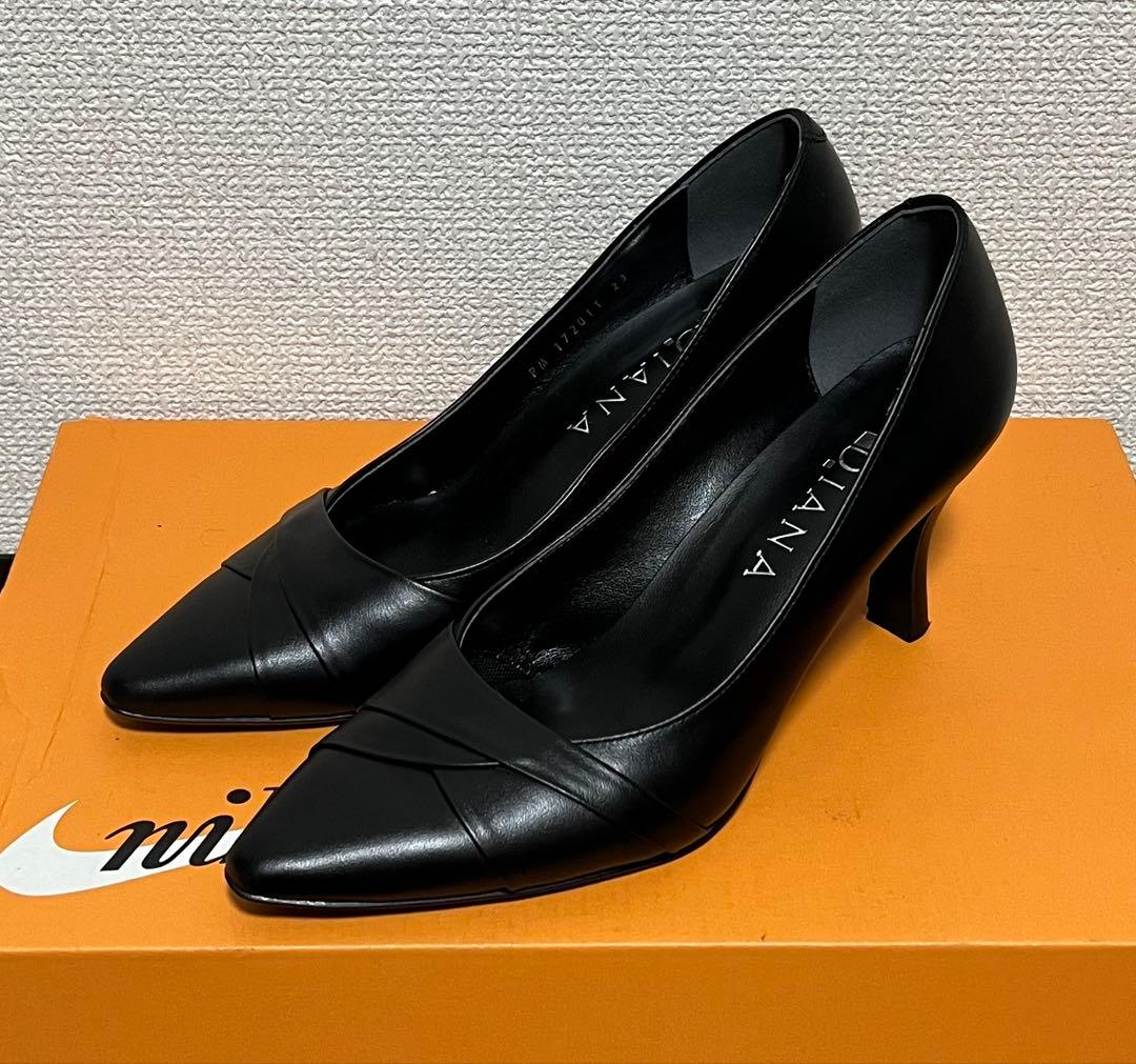 美品☆ DIANA パンプス ポインテッドトゥ ブラック 黒革 23cm - メルカリ