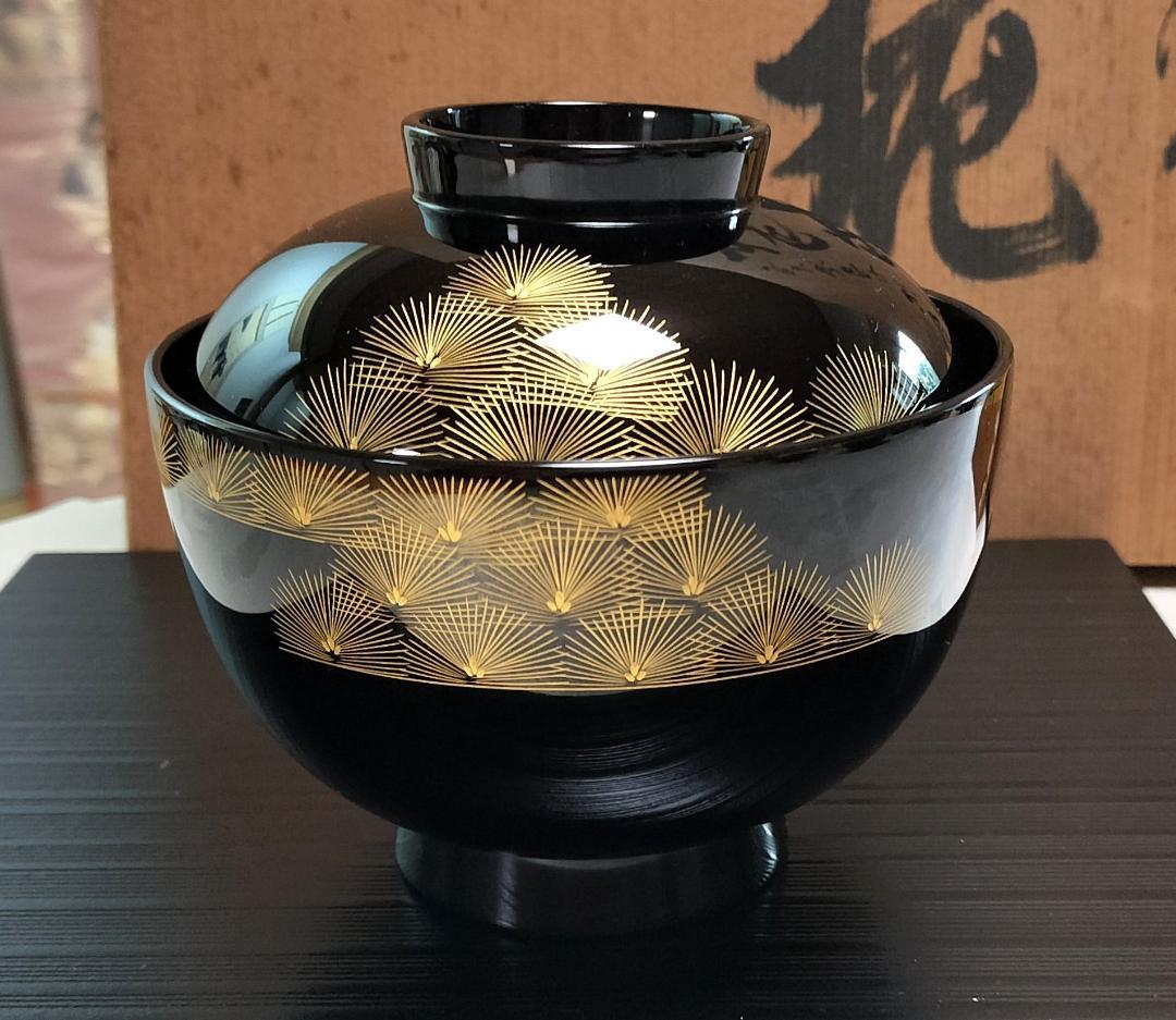 輪島塗 寿松 沈金 5客 蓋付き お吸物椀 共箱 懐石膳 茶道具 - メルカリ