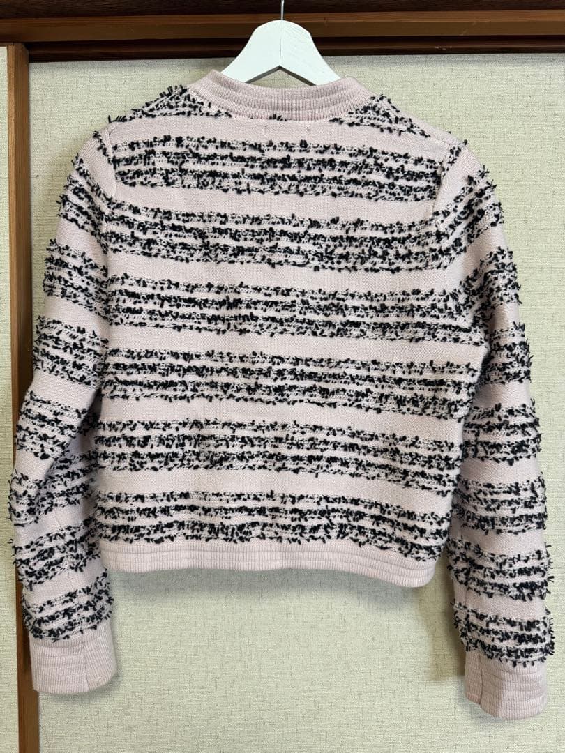 Lumignon tweed-like fur knit【ブラック×ピンク】