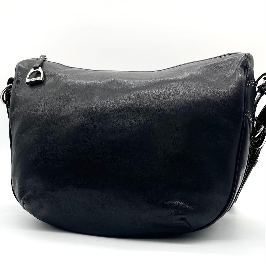 【美品】ソメスサドル ショルダーバッグ メッセンジャーバッグ レザー ブラック