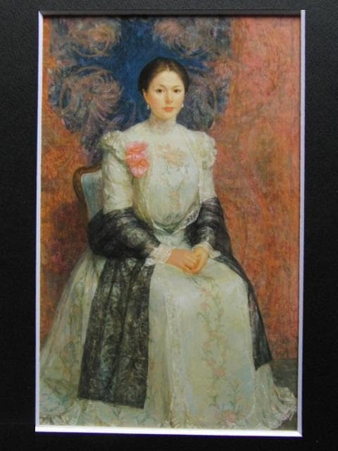 中山忠彦、粧春、希少な画集より、新品高級額・額装付、状態良好