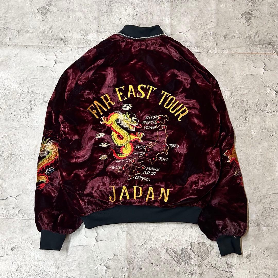 90's vintage ベロア　スカジャン　刺繍　アメカジ　ストリート