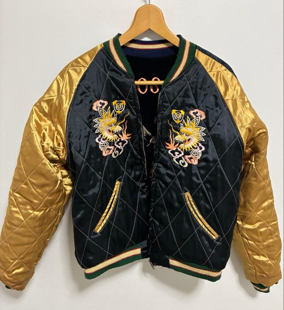 テーラー東洋 エンタープライズ 別珍×サテン スカジャン 舞妓 龍 地図