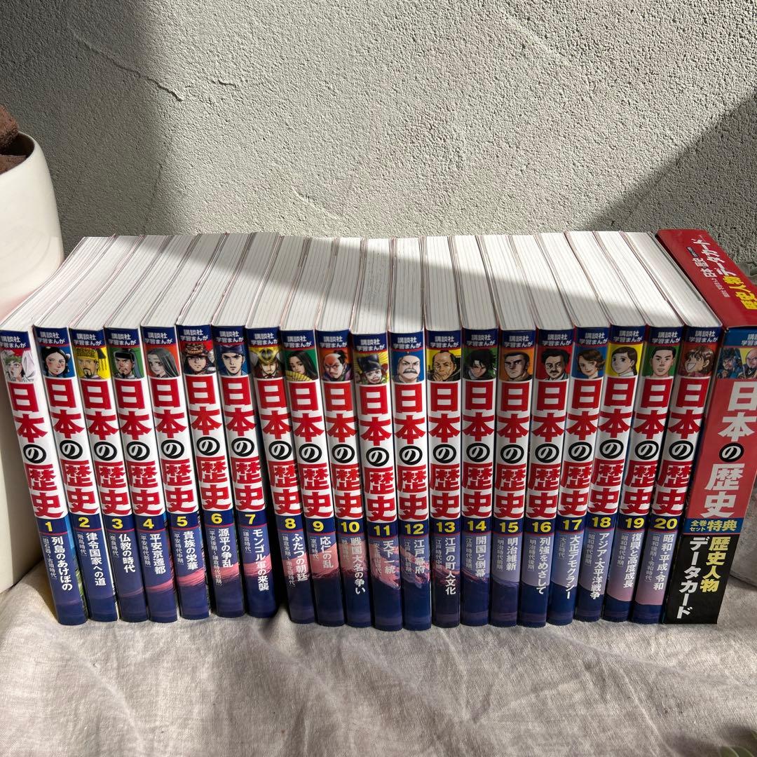 ほぼ未使用品★講談社学習まんが日本の歴史　20冊セット➕別巻歴史人物データカード