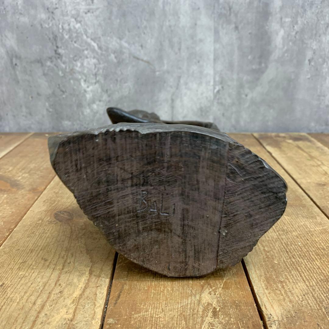 4F 【希少】ヴィンテージ 木彫り 彫刻像 アルジュナ 弓矢 置物 - メルカリ