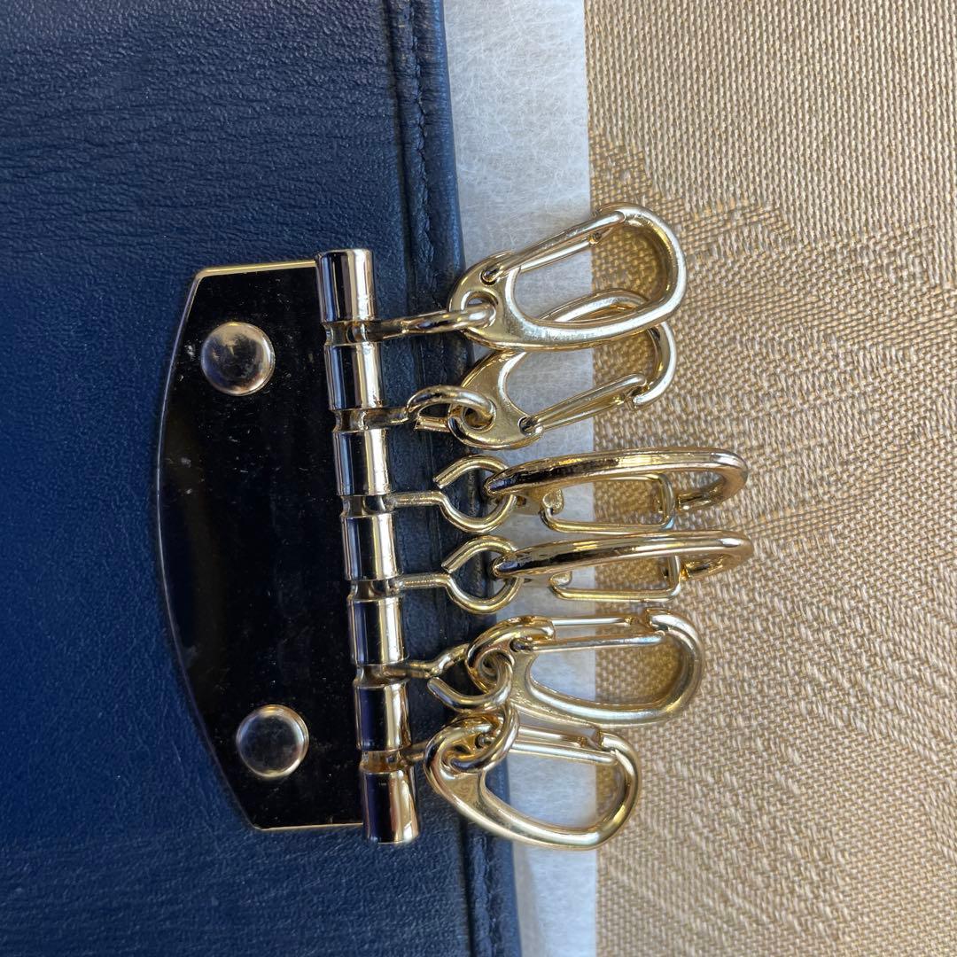 パテックフィリップ レザー ネイビー キーホルダー 希少品 美中古 濃紺