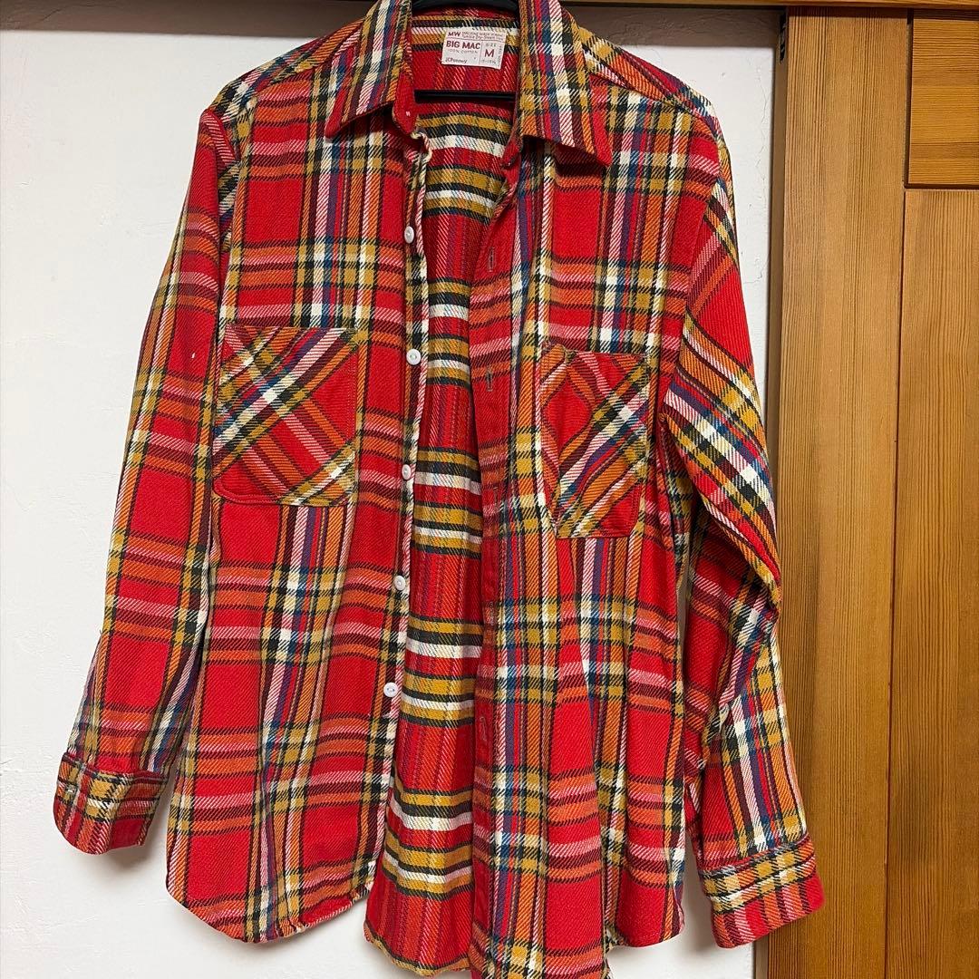 70s BIG MAC チェック柄ネルシャツ M 単色タグ 良配色 - メルカリ