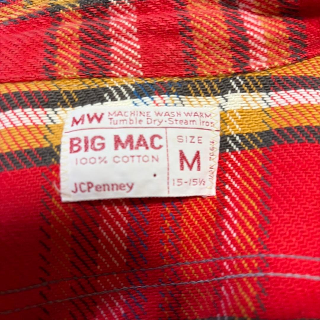 70s BIG MAC チェック柄ネルシャツ M 単色タグ 良配色 - メルカリ