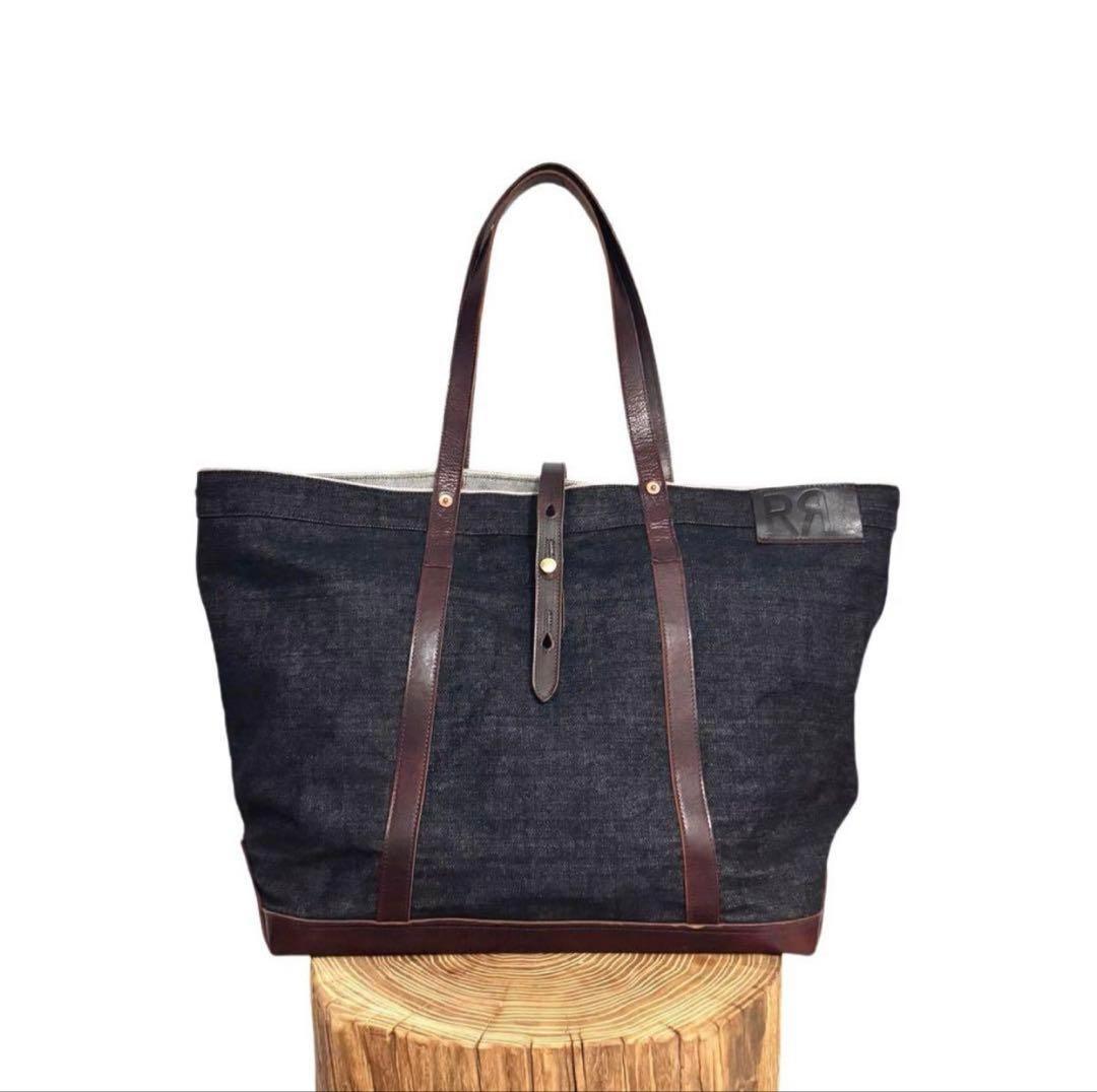 RRL 肩掛け ブラック デニム トートバッグ