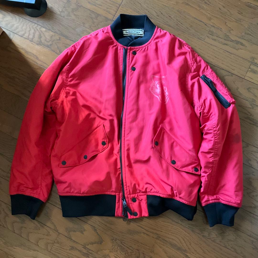 Onitsuka Tiger 赤 ブルゾン 虎ロゴ MA-1タイプ