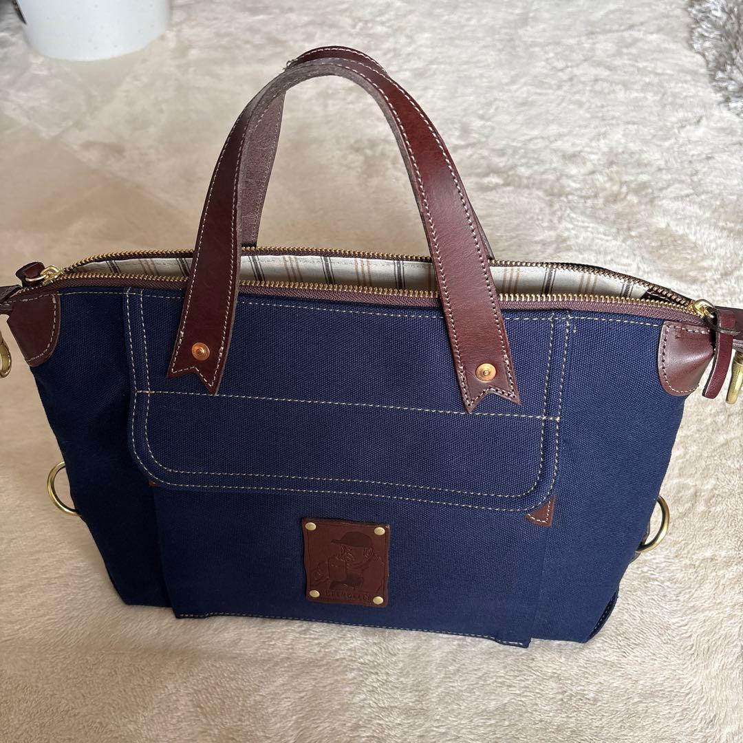 BEERBELLY ビアベリー 2WAY トートバッグ キャンバス×本革