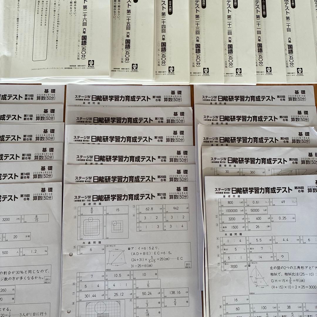日能研 6年生 2025年度4教科 学習力育成テスト - メルカリ