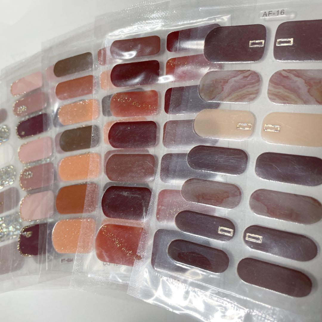 ネイルシール ブラウン系など5枚セット♪