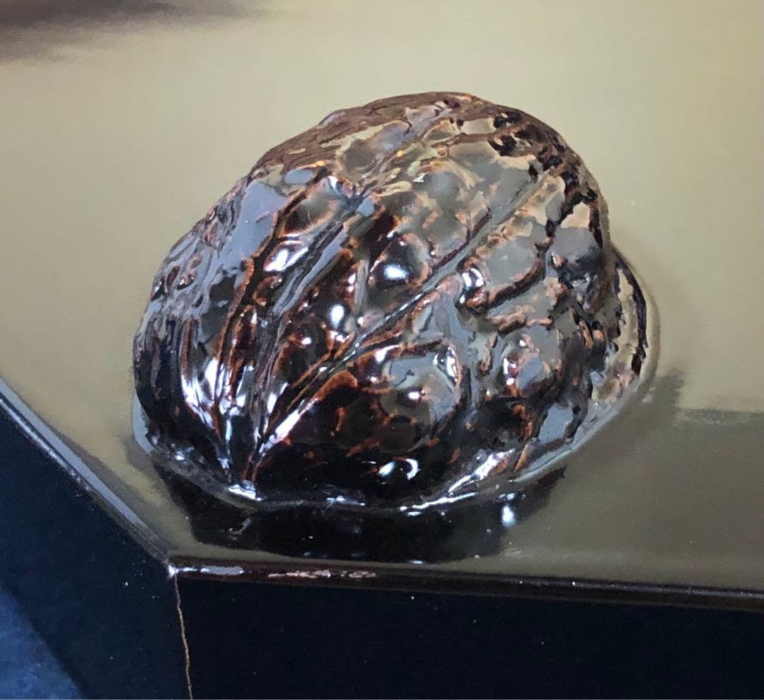 《レ》茶道具 くるみ足 半月折敷膳5客 塗師 寛斎造 共箱 260212け2