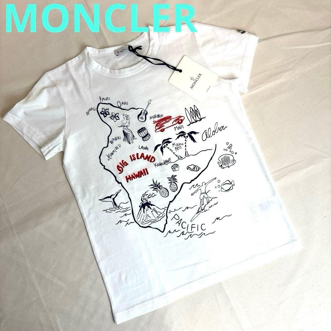 MONCLER Tシャツ　キッズ　　白　ハワイ島デザインプリント