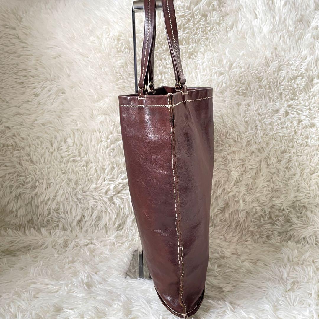 希少⭐︎Felisiフェリージ ブラウンレザートートバッグフロント