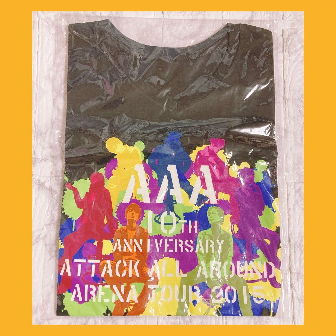 M ブラック　黒　AAA LIVE Tシャツ　10th アニバーサリー　2015