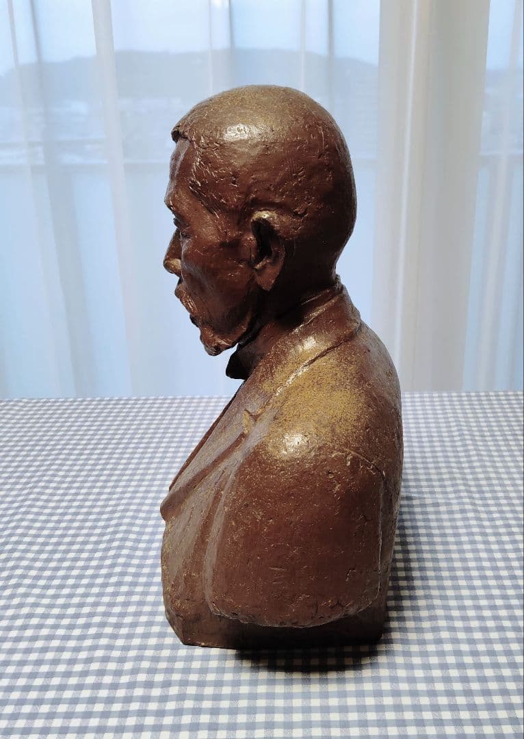 第29代内閣総理大臣・犬養木堂胸像□備前焼・岡本錦朋□岡山市犬養木堂